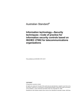 AS ISO/IEC 27011:2017 pdf