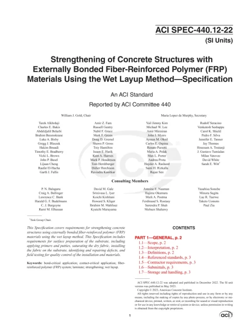 ACI SPEC-440.12-22 (SI Units) pdf