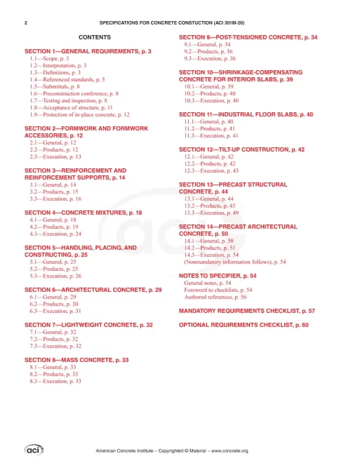 ACI 301M-20 pdf