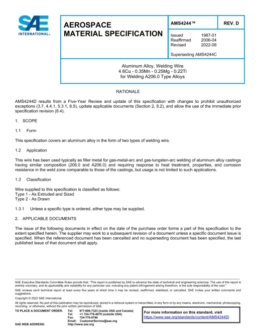 SAE AMS4244D pdf