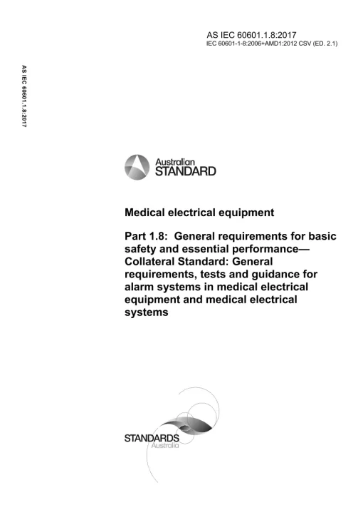 AS IEC 60601.1.8:2017 pdf