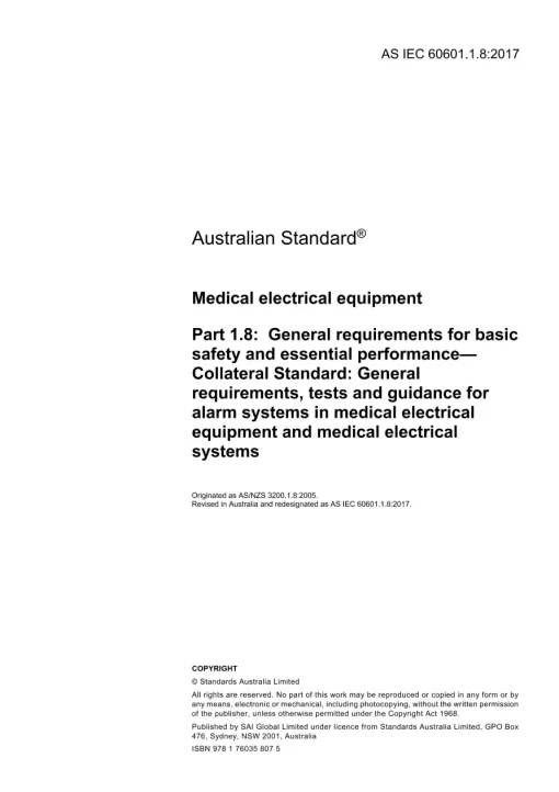 AS IEC 60601.1.8:2017 pdf