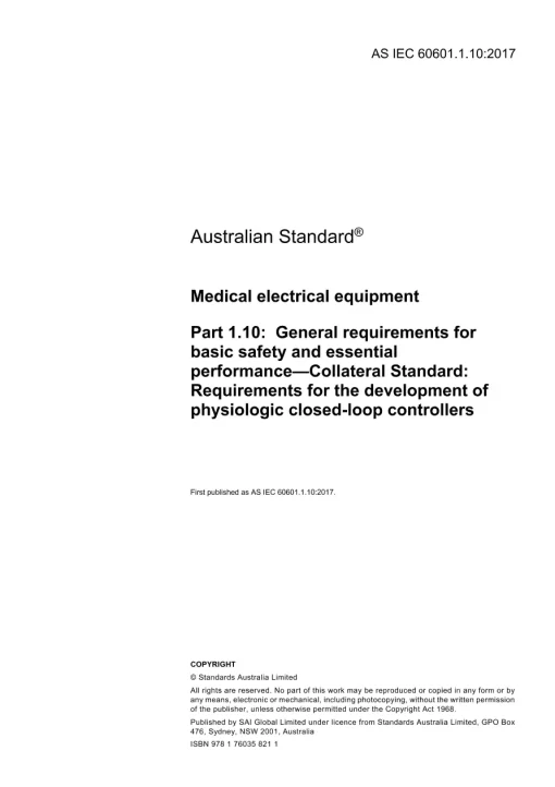 AS IEC 60601.1.10:2017 pdf