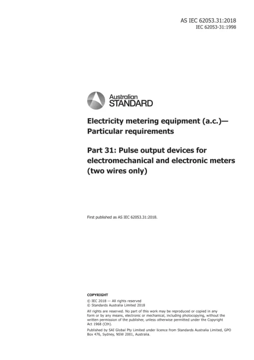 AS IEC 62053.31:2018 pdf