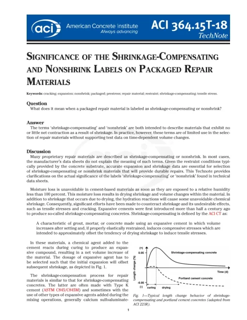 ACI 364.15T-18 pdf