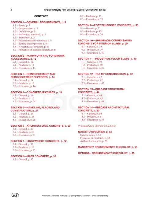 ACI SPEC-301-20 pdf