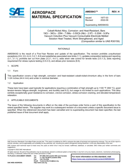 SAE AMS5843H pdf