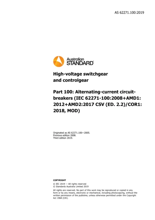 AS 62271.100:2019 pdf