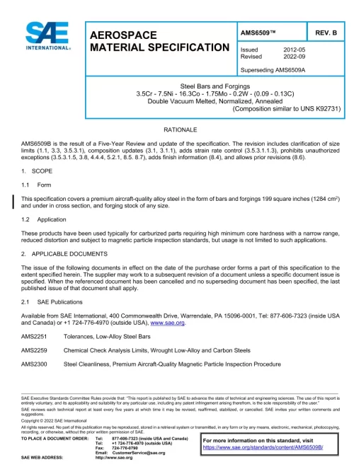 SAE AMS6509B pdf