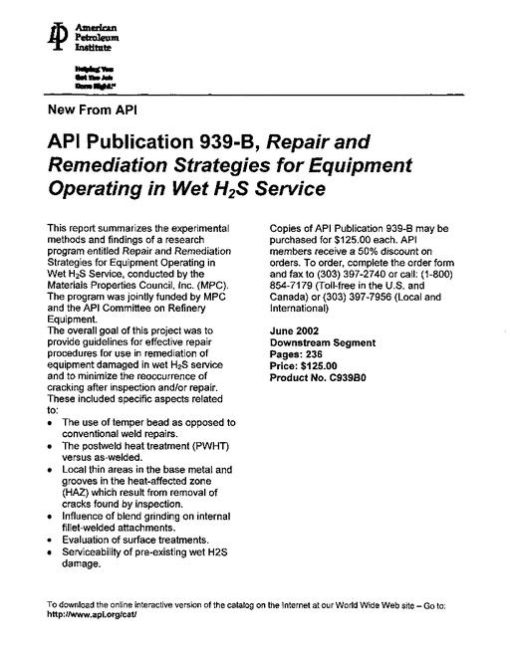 API TR 939-B pdf