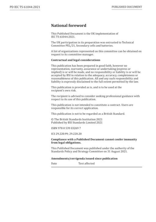 BS PD IEC TS 61044:2021 pdf