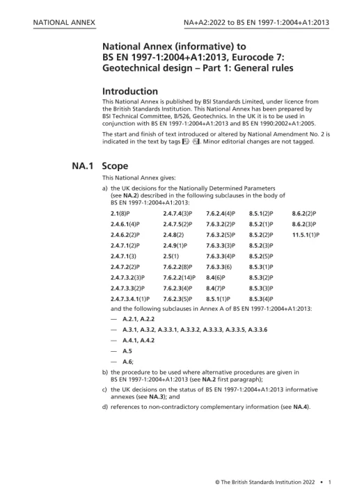 BS NA+A2:2022 TO EN 1997-1:2004+A1:2013 pdf