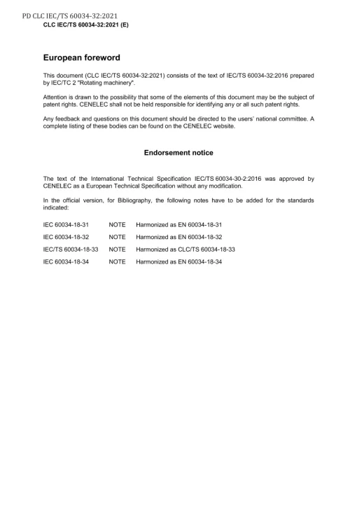 BS PD CLC IEC/TS 60034-32:2021 pdf