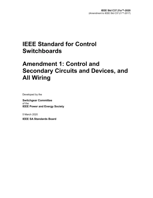 IEEE C37.21a-2020 pdf