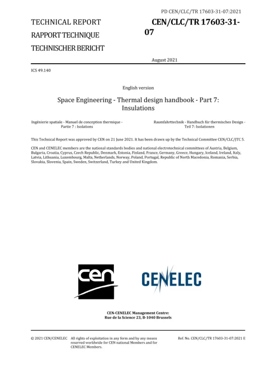 BS PD CEN/CLC/TR 17603-31-07:2021 pdf