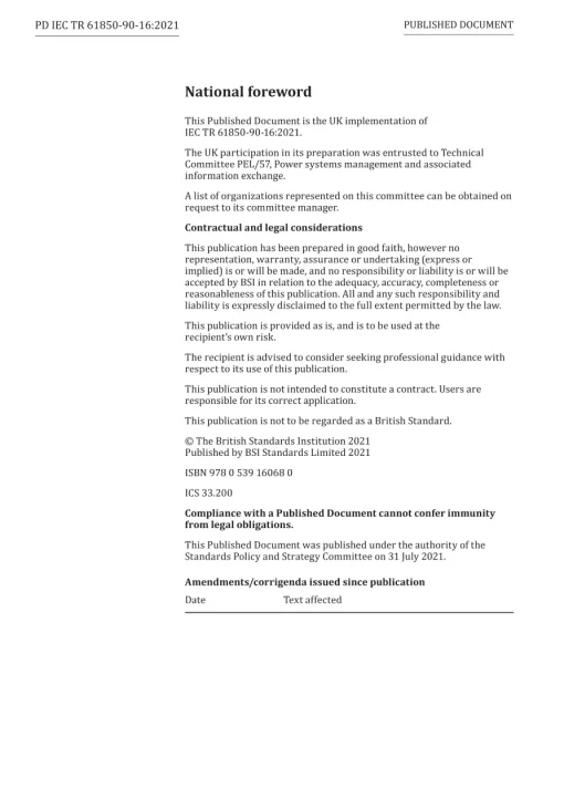 BS PD IEC TR 61850-90-16:2021 pdf