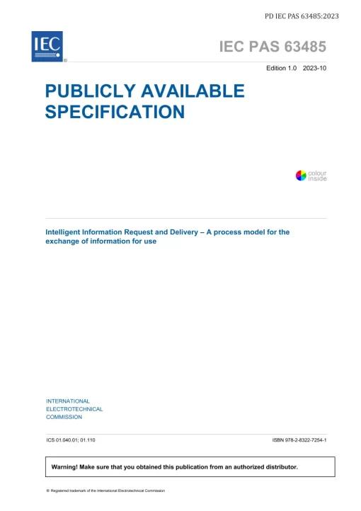 BS PD IEC PAS 63485:2023 pdf