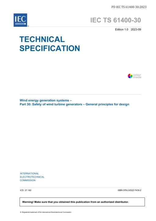 BS PD IEC TS 61400-30:2023 pdf