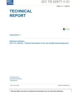 BS PD IEC/TR 62977-1-31:2021+A1:2022 pdf