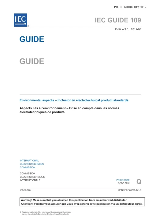 BS PD IEC GUIDE 109:2012 pdf