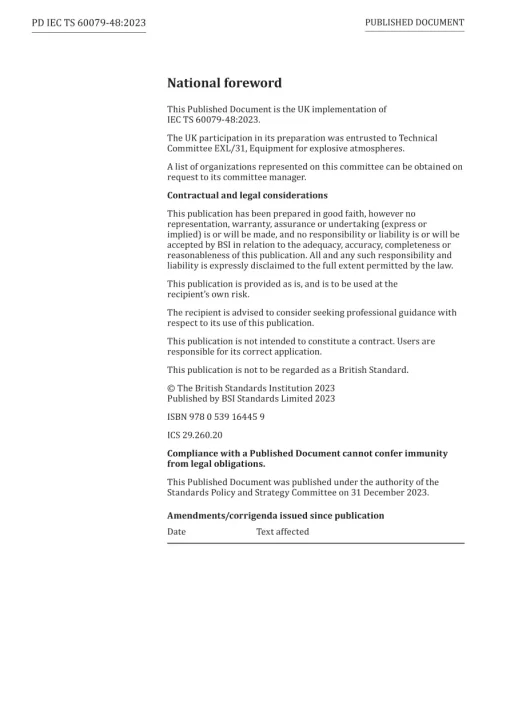 BS PD IEC TS 60079-48:2023 pdf