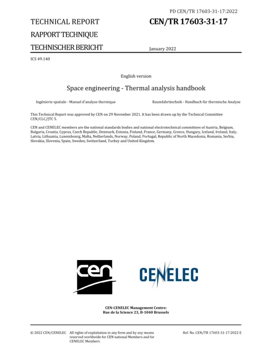 BS PD CEN/TR 17603-31-17:2022 pdf