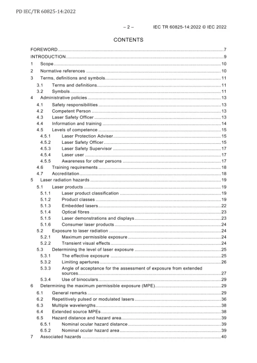 BS PD IEC/TR 60825-14:2022 pdf