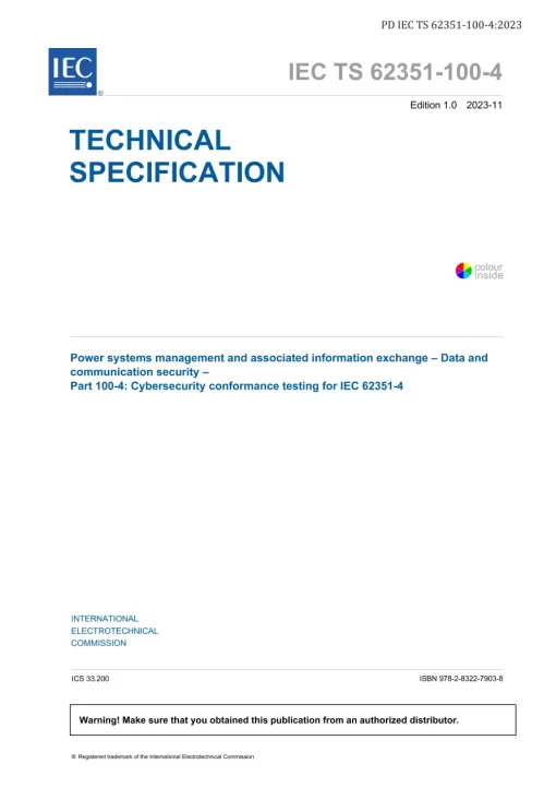 BS PD IEC TS 62351-100-4:2023 pdf