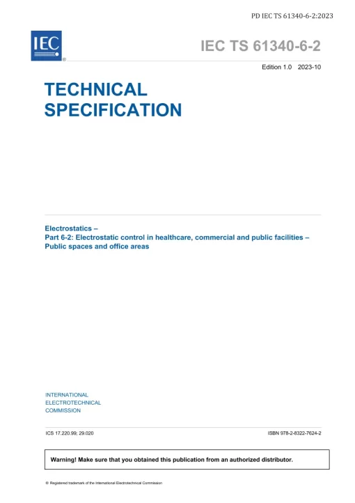 BS PD IEC TS 61340-6-2:2023 pdf