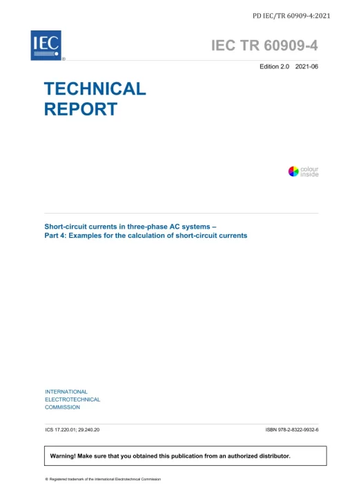 BS PD IEC/TR 60909-4:2021 pdf