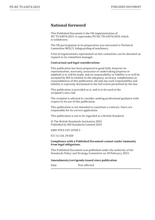 BS PD IEC TS 63074:2023 pdf