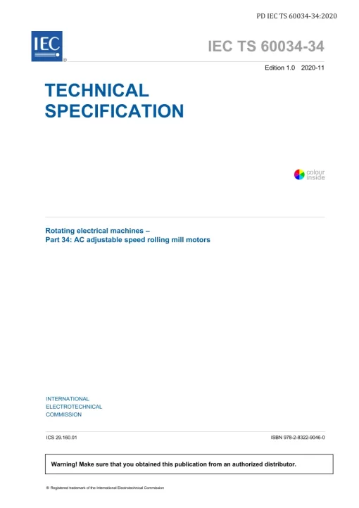 BS PD IEC TS 60034-34:2020 pdf