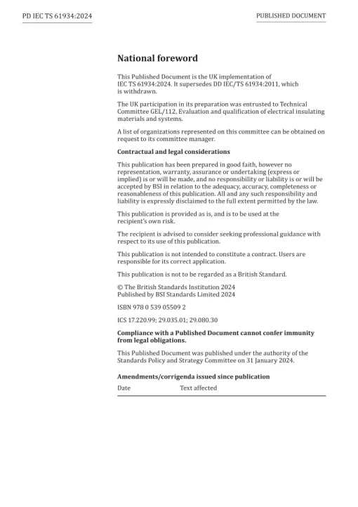 BS PD IEC TS 61934:2024 pdf