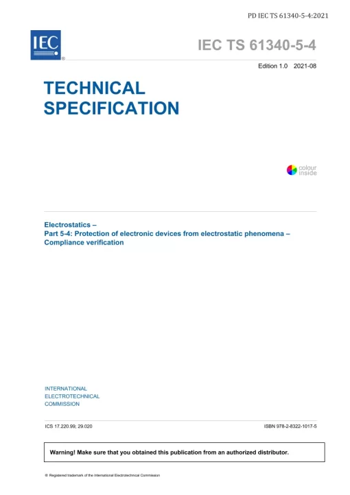 BS PD IEC TS 61340-5-4:2021 pdf