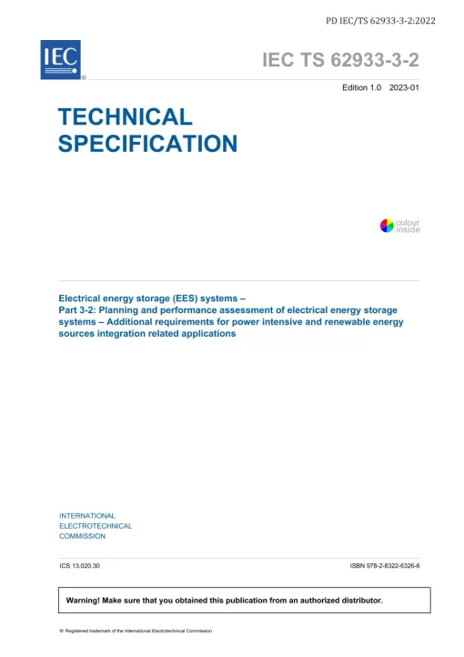 BS PD IEC/TS 62933-3-2:2022 pdf